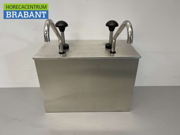 HCB RVS Sauzenbar Dubbele Sauspomp Sausdispenser 2 x 4 liter Horeca