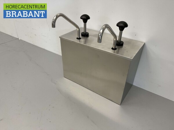 HCB RVS Sauzenbar Dubbele Sauspomp Sausdispenser 2 x 4 liter Horeca - Afbeelding 2