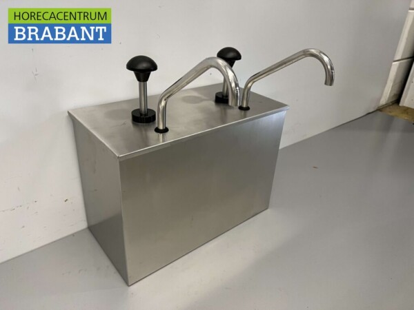 HCB RVS Sauzenbar Dubbele Sauspomp Sausdispenser 2 x 4 liter Horeca - Afbeelding 3