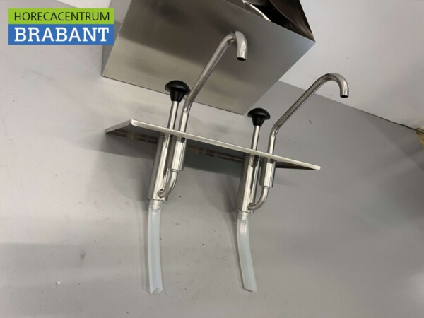 HCB RVS Sauzenbar Dubbele Sauspomp Sausdispenser 2 x 4 liter Horeca - Afbeelding 4