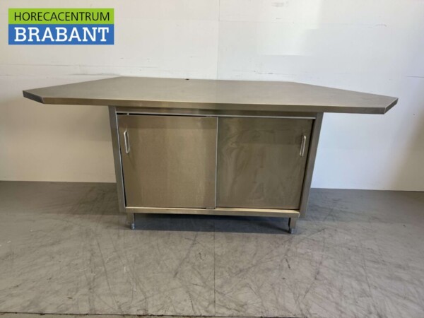 RVS Werkkast Kast Werktafel 2 schuifdeuren 226 cm Horeca