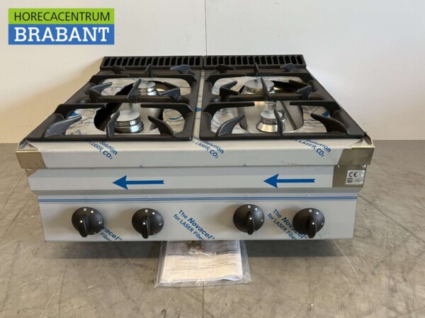 RVS Olis Opzet 4 pits Fornuis Gasfornuis Kookplaat 80 cm 24,8 kW GAS Horeca