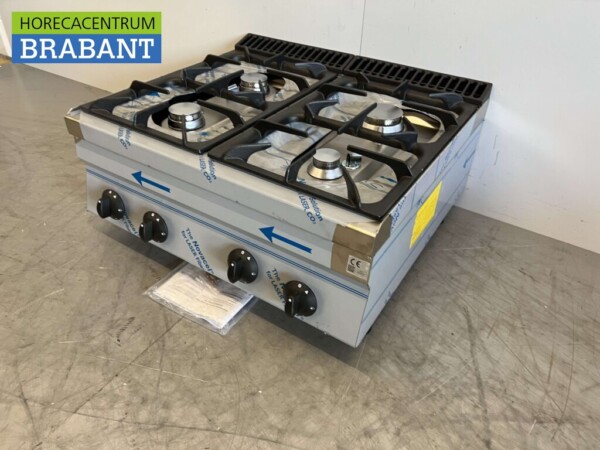 RVS Olis Opzet 4 pits Fornuis Gasfornuis Kookplaat 80 cm 24,8 kW GAS Horeca - Afbeelding 3