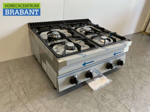 RVS Olis Opzet 4 pits Fornuis Gasfornuis Kookplaat 80 cm 24,8 kW GAS Horeca - Afbeelding 4