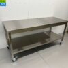 RVS HCB Verrijdbare Werktafel Tafel Op Wielen 180 x 70 x 85 cm Horeca - Afbeelding 2