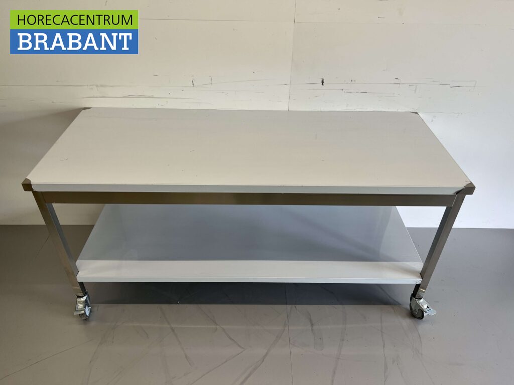 inflatie Eerste Hiel RVS Verrijdbare Werktafel Tafel 180 x 70 x 85 cm Horeca - Horecacentrum  Brabant