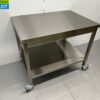 RVS HCB Verrijdbare Werktafel Tafel Op Wielen 100 x 70 x 85 cm Horeca - Afbeelding 2