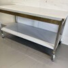RVS Verrijdbare Werktafel Tafel Op Wielen 160 x 70 x 85 cm Horeca - Afbeelding 2