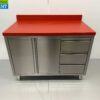 RVS HCB Polyethylene PE Werkkast Kast Snijtafel 2 klapdeuren 3 laden 120 cm Horeca Slagerij