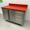 RVS HCB Polyethylene PE Werkkast Kast Snijtafel 2 klapdeuren 3 laden 120 cm Horeca Slagerij - Afbeelding 2
