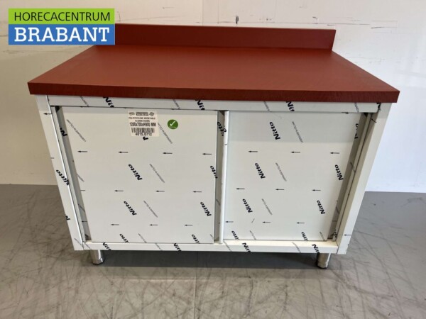 RVS Polyethylene PE Werkkast Kast Snijtafel 2 schuifdeuren 120 cm Horeca Slagerij