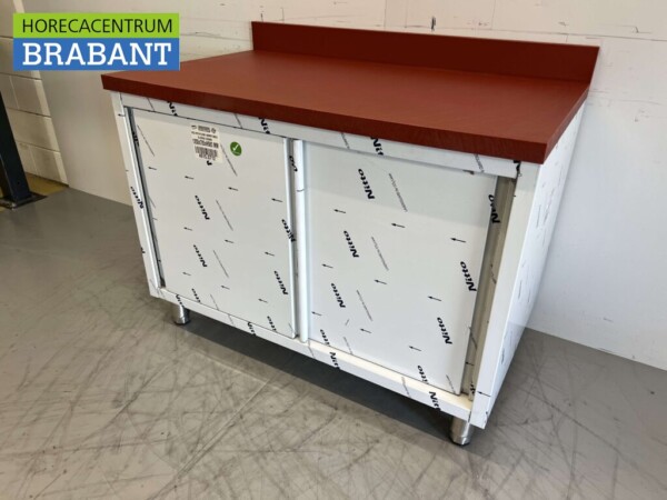 RVS Polyethylene PE Werkkast Kast Snijtafel 2 schuifdeuren 120 cm Horeca Slagerij - Afbeelding 2