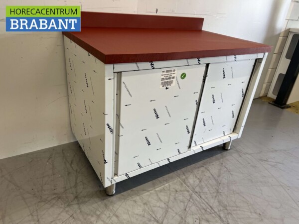 RVS Polyethylene PE Werkkast Kast Snijtafel 2 schuifdeuren 120 cm Horeca Slagerij - Afbeelding 3