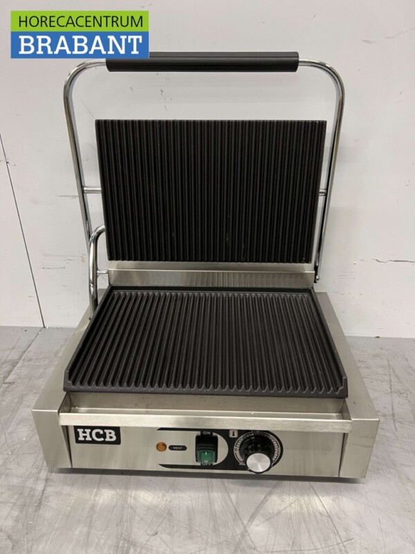 HCB RVS Contactgrill Paninigrill Grill Geribbeld 230V Horeca - Afbeelding 4