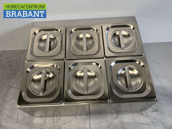 RVS GN bakhouder 6 x 1/6 gastronorm GN 50 cm Horeca - Afbeelding 4