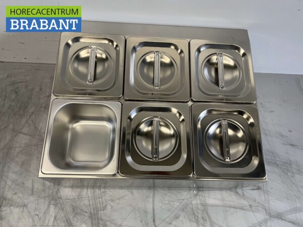 RVS GN bakhouder 6 x 1/6 gastronorm GN 50 cm Horeca - Afbeelding 5