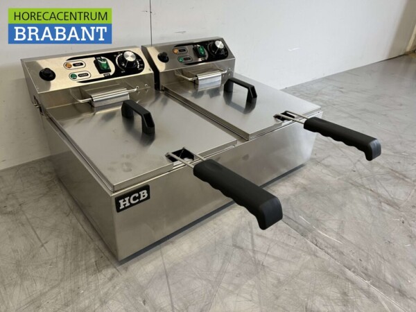 RVS Dubbele Friteuse Frituur 2 x 10 liter 2 x 230V Horeca - Afbeelding 3