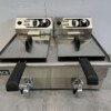 RVS Dubbele Friteuse Frituur Aftapkraan 2 x 10 liter 2 x 230V Horeca