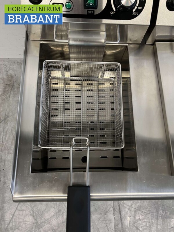 RVS Dubbele Friteuse Frituur Aftapkraan 2 x 10 liter 2 x 230V Horeca - Afbeelding 6