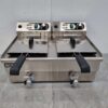 RVS Dubbele Friteuse Frituur Aftapkraan 2 x 13 liter 2 x 230V Horeca