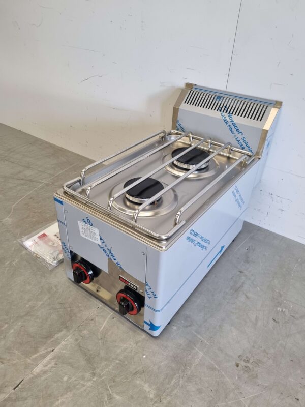 RVS RedFox Opzet 2 pits Fornuis Gasfornuis Kookplaat 33 cm GAS Horeca - Afbeelding 2