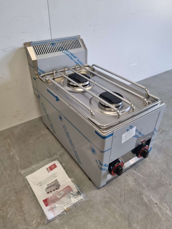 RVS RedFox Opzet 2 pits Fornuis Gasfornuis Kookplaat 33 cm GAS Horeca - Afbeelding 3