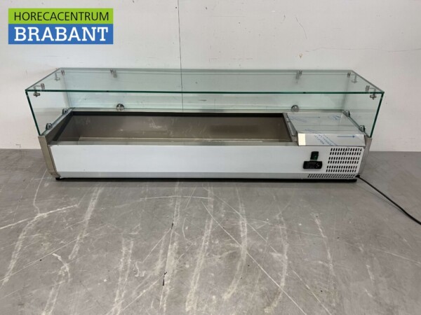 RVS Opzetvitrine Opzet koelvitrine saladière 6 x 1/4 GN 140 cm Horeca