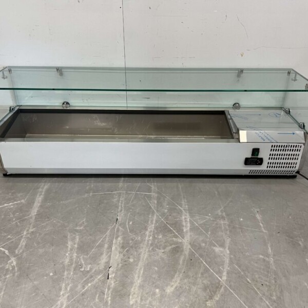 RVS Opzetvitrine Opzet koelvitrine saladière 6 x 1/4 GN 140 cm Horeca