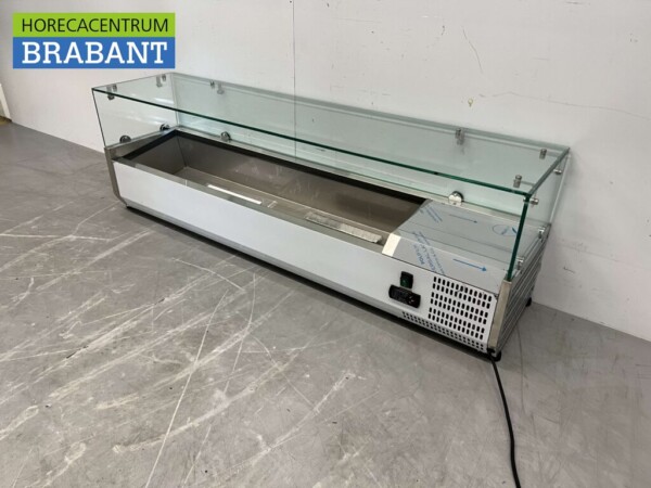 RVS Opzetvitrine Opzet koelvitrine saladière 6 x 1/4 GN 140 cm Horeca - Afbeelding 2