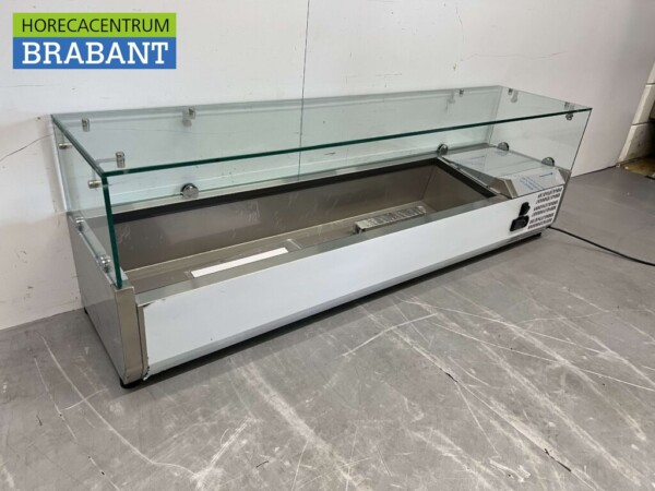 RVS Opzetvitrine Opzet koelvitrine saladière 6 x 1/4 GN 140 cm Horeca - Afbeelding 3