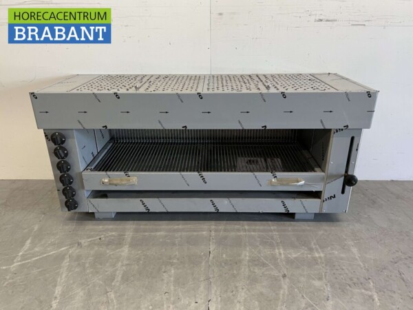 RVS Pitagrill Pita oven Salamander grill 6 branders Premium-line 16,2 kW 129 cm GAS Horeca