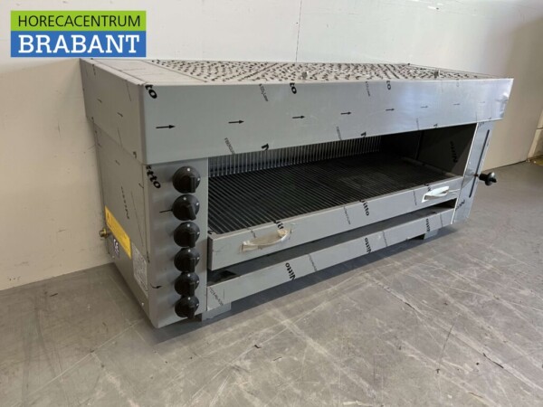 RVS Pitagrill Pita oven Salamander grill 6 branders Premium-line 16,2 kW 129 cm GAS Horeca - Afbeelding 3