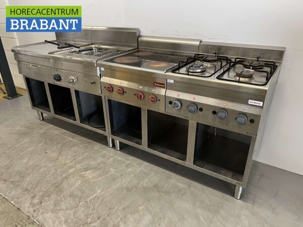 RVS Baklijn Pastakoker, keramisch fornuis en gasfornuis 240 cm Horeca - Afbeelding 2