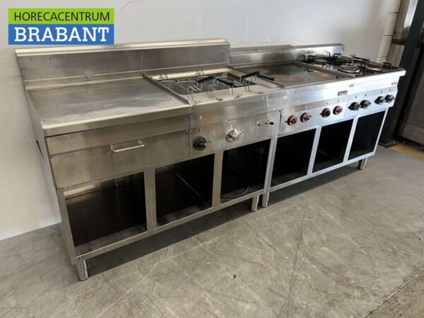 RVS Baklijn Pastakoker, keramisch fornuis en gasfornuis 240 cm Horeca - Afbeelding 3