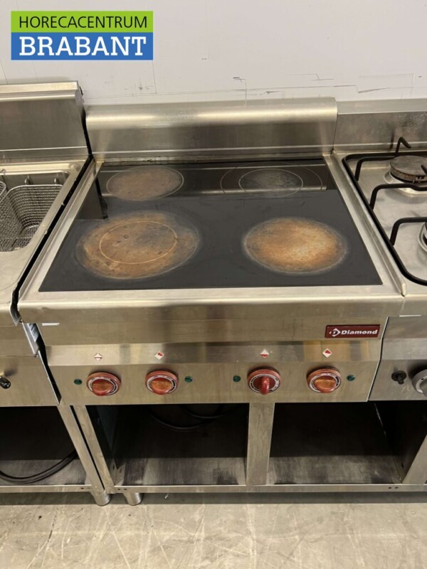 RVS Baklijn Pastakoker, keramisch fornuis en gasfornuis 240 cm Horeca - Afbeelding 7
