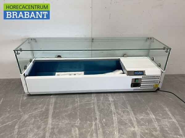 RVS Polar G608 Opzetvitrine Opzet koelvitrine saladière 5 x 1/4 GN 120 cm Horeca