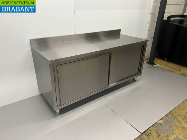 RVS Werkkast Kast 2 schuifdeuren Premium-line 180 cm Horeca - Afbeelding 2