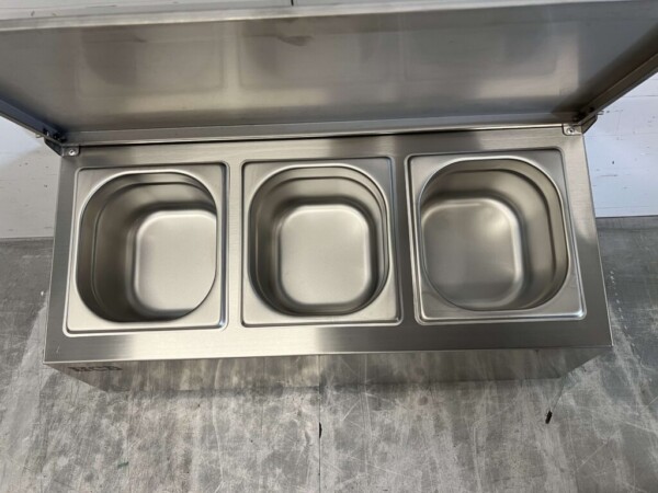 RVS GN bakhouder met deksel 3 x 1/6 gastronorm GN 54,5 cm Horeca - Afbeelding 5