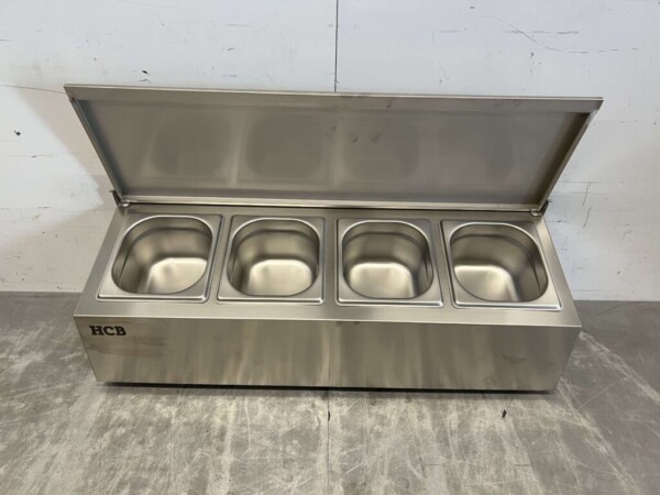 RVS GN bakhouder met deksel 4 x 1/6 gastronorm GN 72 cm Horeca - Afbeelding 4