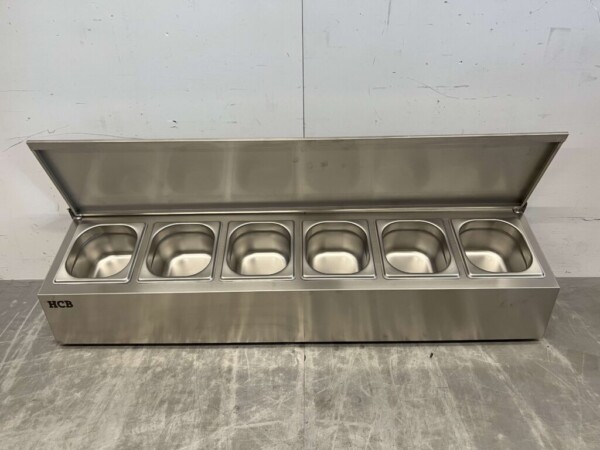 RVS GN bakhouder met deksel 6 x 1/6 gastronorm GN 106 cm Horeca - Afbeelding 4