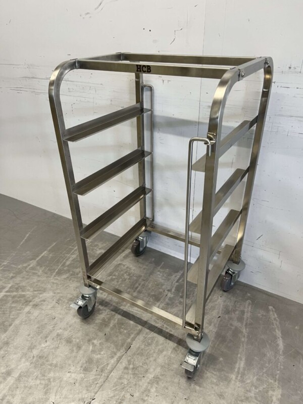 RVS Regaalwagen voor 4 waskratten waskorven 50 x 50 cm Horeca - Afbeelding 2