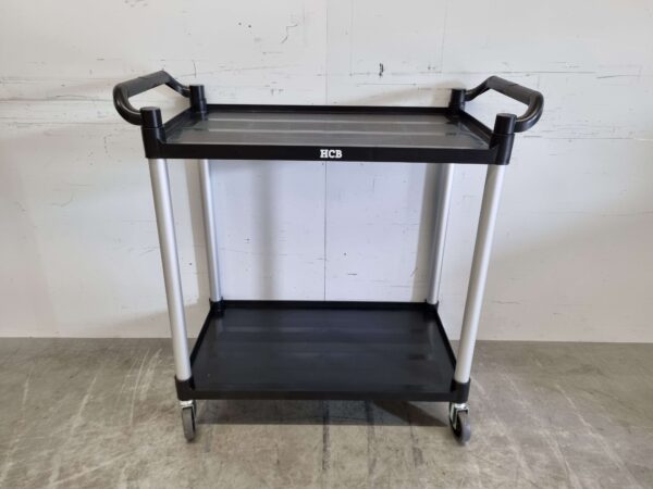 Kunststof serveerwagen serveertrolley 2 lagen 102 cm Horeca