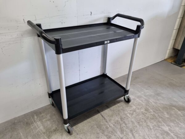 Kunststof serveerwagen serveertrolley 2 lagen 102 cm Horeca - Afbeelding 3