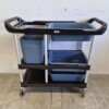 Kunststof afruimwagen afruimtrolley 3 lagen met 5 bakken 104 cm Horeca