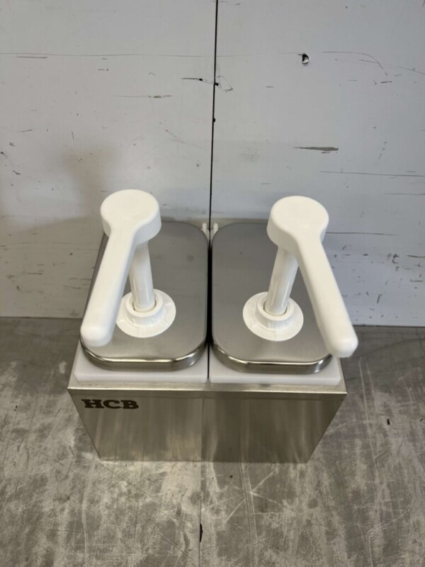 HCB RVS Dubbele Sauzenbar Sauspomp Sausdispenser 2 x 2 liter Horeca - Afbeelding 4