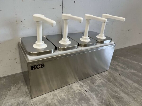 HCB RVS Dubbele Sauzenbar Sauspomp Sausdispenser 4 x 2 liter Horeca - Afbeelding 2