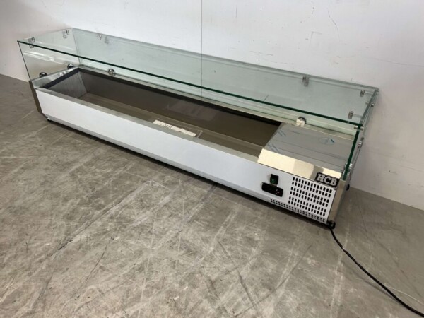 RVS Opzetvitrine Opzet koelvitrine saladière 8 x 1/4 GN 160 cm Horeca - Afbeelding 2