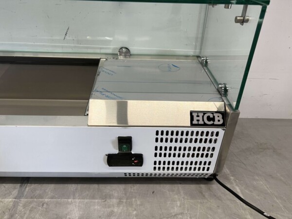 RVS Opzetvitrine Opzet koelvitrine saladière 8 x 1/4 GN 160 cm Horeca - Afbeelding 4