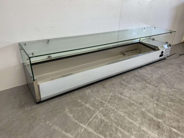 RVS Opzetvitrine Opzet koelvitrine saladière 9 x 1/3 GN 200 cm Horeca - Afbeelding 3