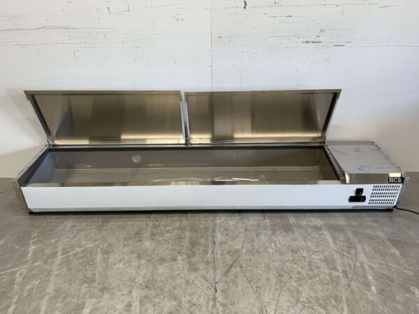 RVS Opzetvitrine Opzet koelvitrine saladière 9 x 1/3 GN 200 cm Horeca - Afbeelding 4